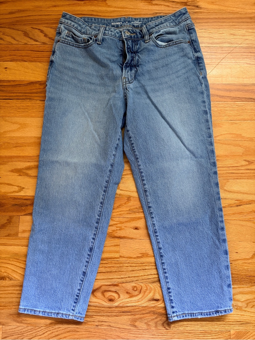 Old Navy Jeans Bundle (2 pairs) Black & Medium Blue “OG Straight” Jeans